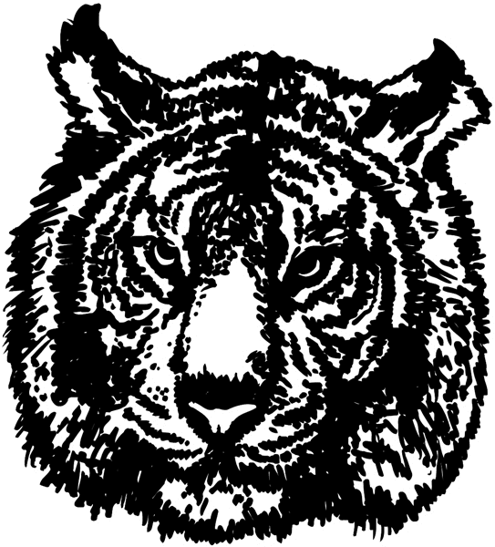 Striking tiger's head vinyl sticker. Customize on line.     Animals Insects Fish 004-0861  